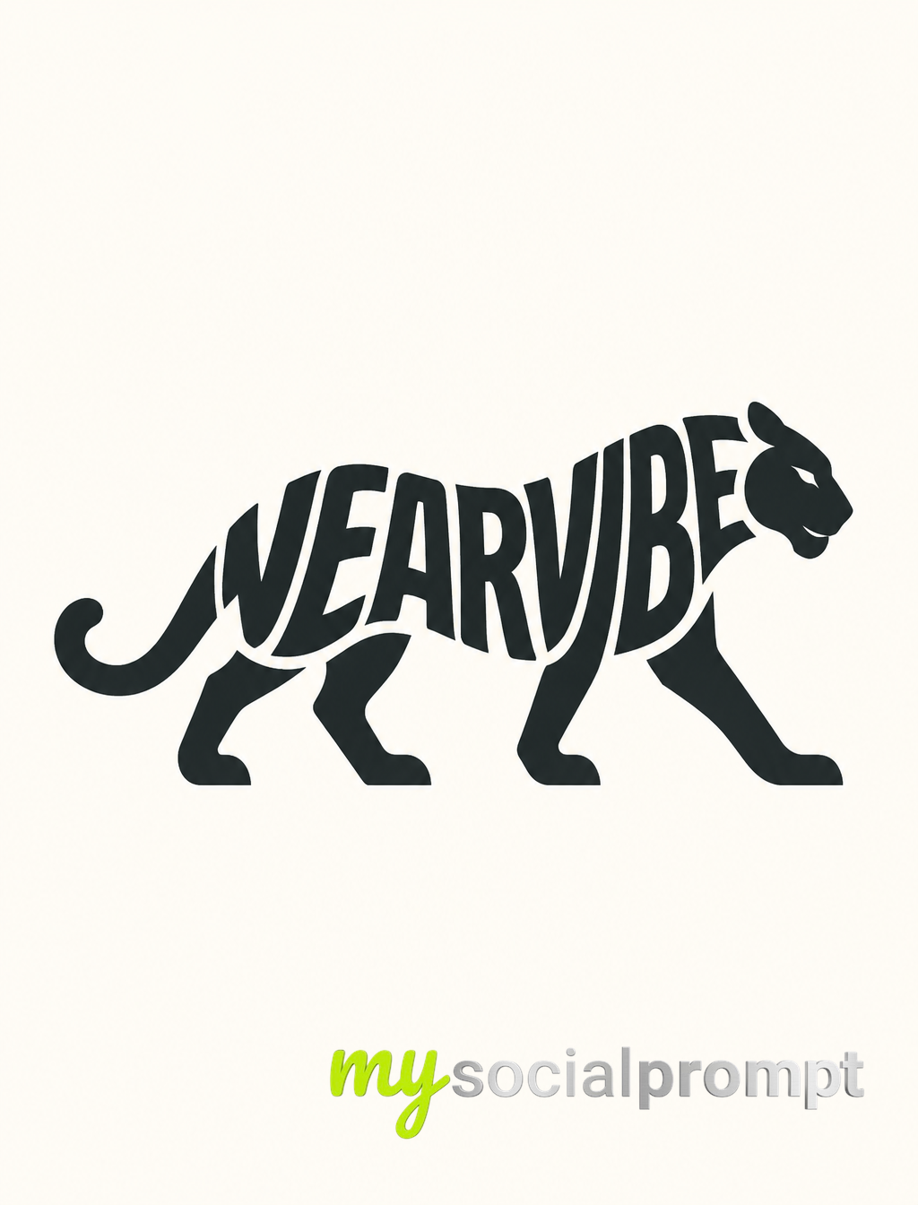 Minimalist Vector Typography Logo Merging WEARVIBE Into Animal Silhouette