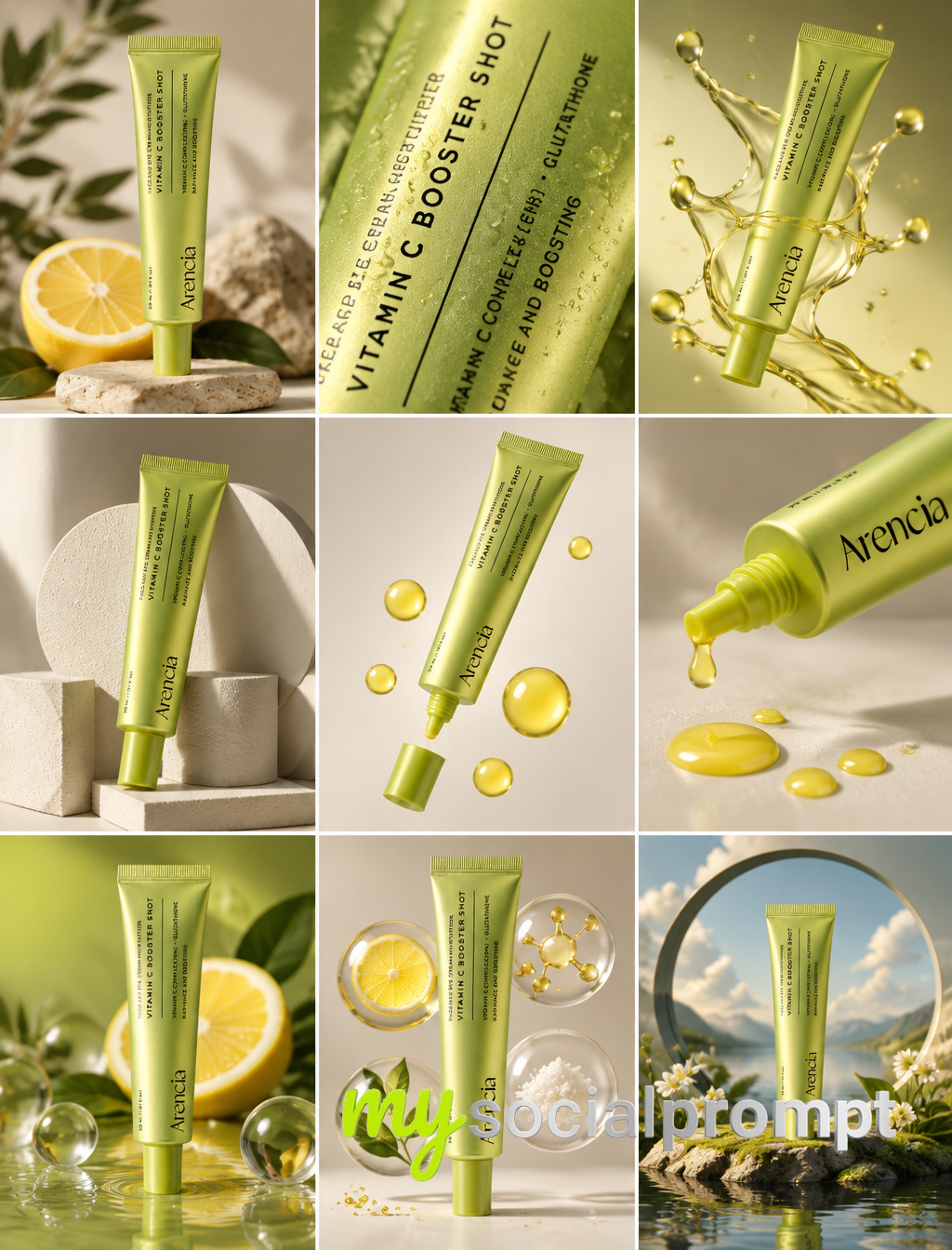 Luxury Product Campaign: Nine-Panel Editorial Grid with Hyperreal Studio Lighting