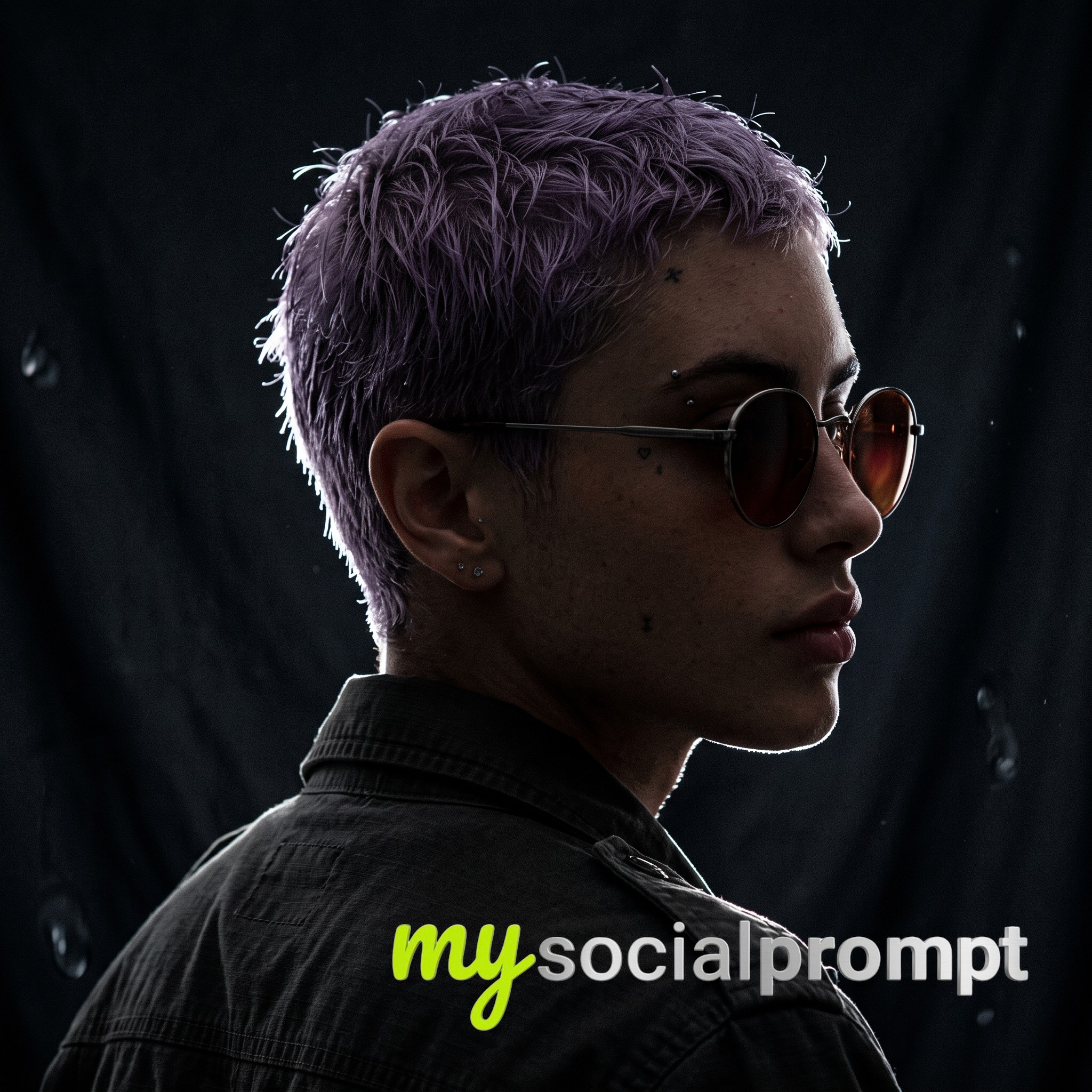 Cinematic Over-the-Shoulder Portrait: Rim-Lit Silhouette in Deep Shadow