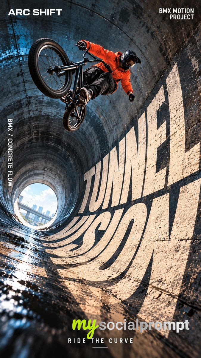 Explosive Urban Motion: Photorealistic Street-Sports Poster with Architectural Typography image 2