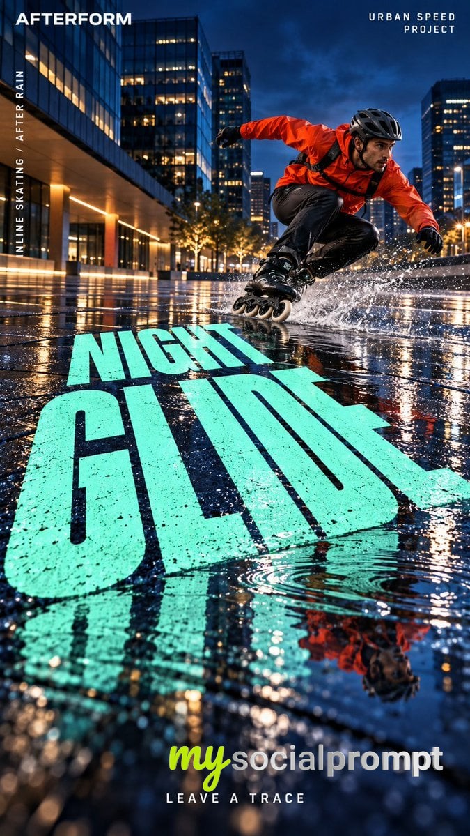 Explosive Urban Motion: Photorealistic Street-Sports Poster with Architectural Typography image 3