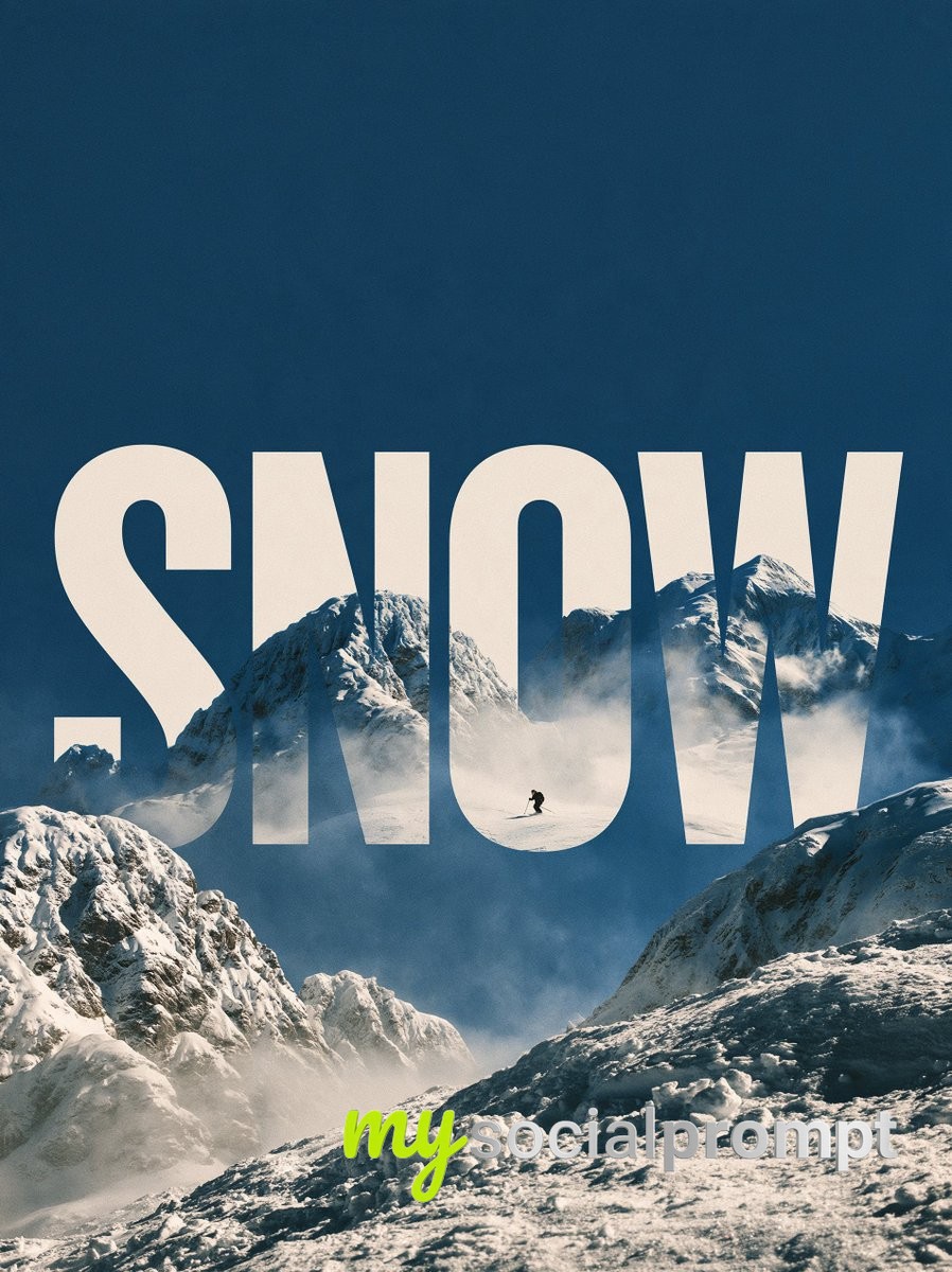 Minimalist Swiss Poster: Bold Cutout Typography Revealing Alpine Landscape image 2