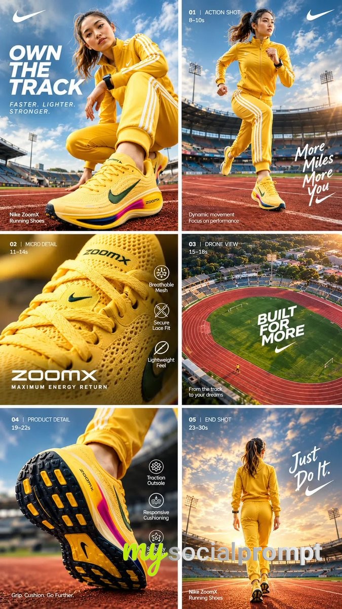 Cinematic Nike Running Commercial: Golden Hour Stadium Sprint