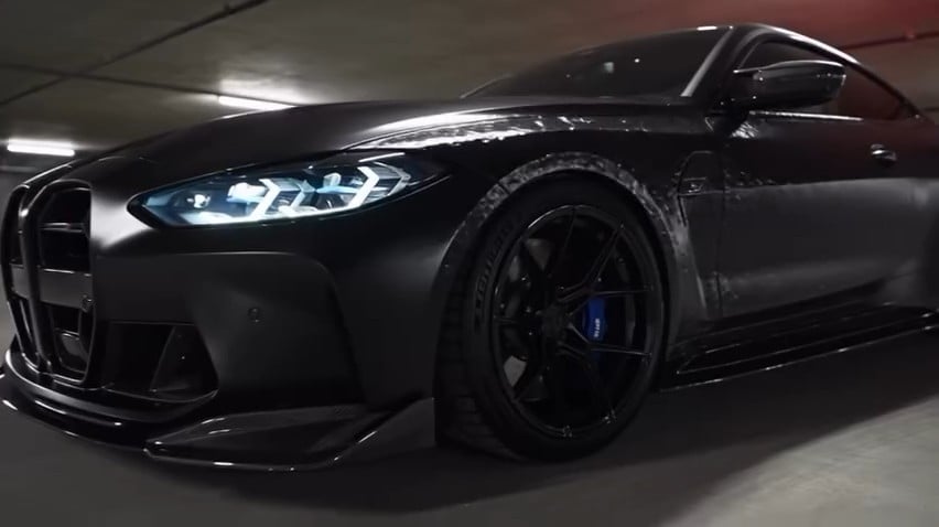 Cinematic Liquid-Metal Car Assembly in Hyper-Realistic Garage Lighting