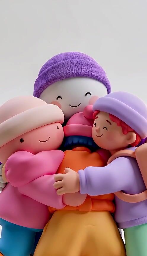 Claymation Storyboard: Pastel Clay Characters in 8-Second Animated Loop