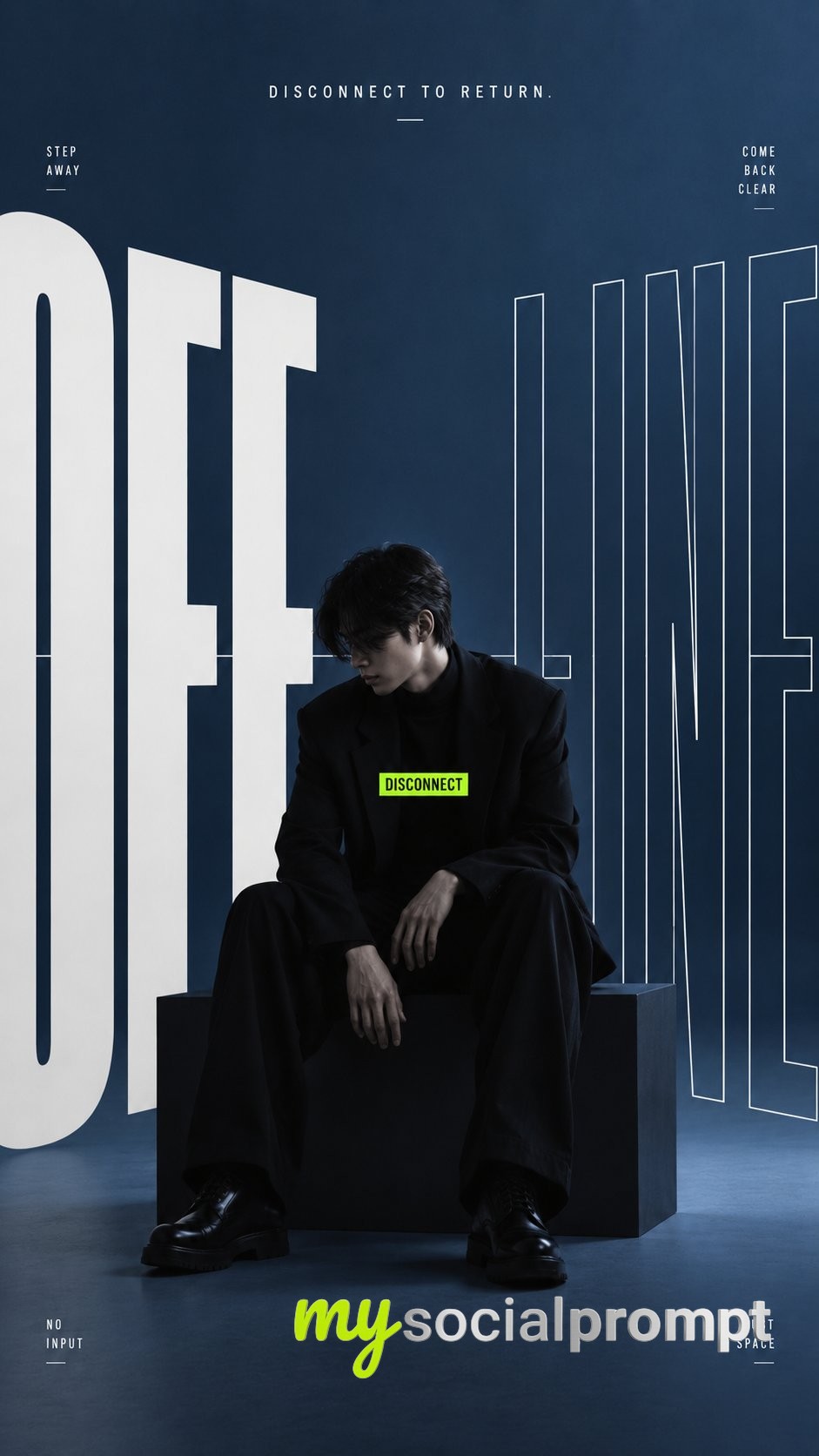 Oversized Typography Fashion Editorial Portrait — image 2
