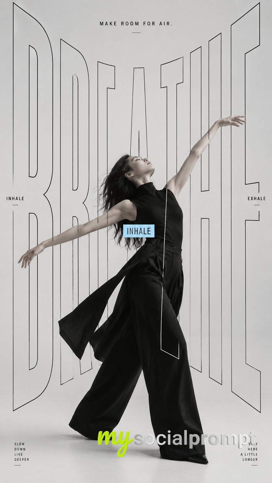 Oversized Typography Fashion Editorial Portrait — image 4