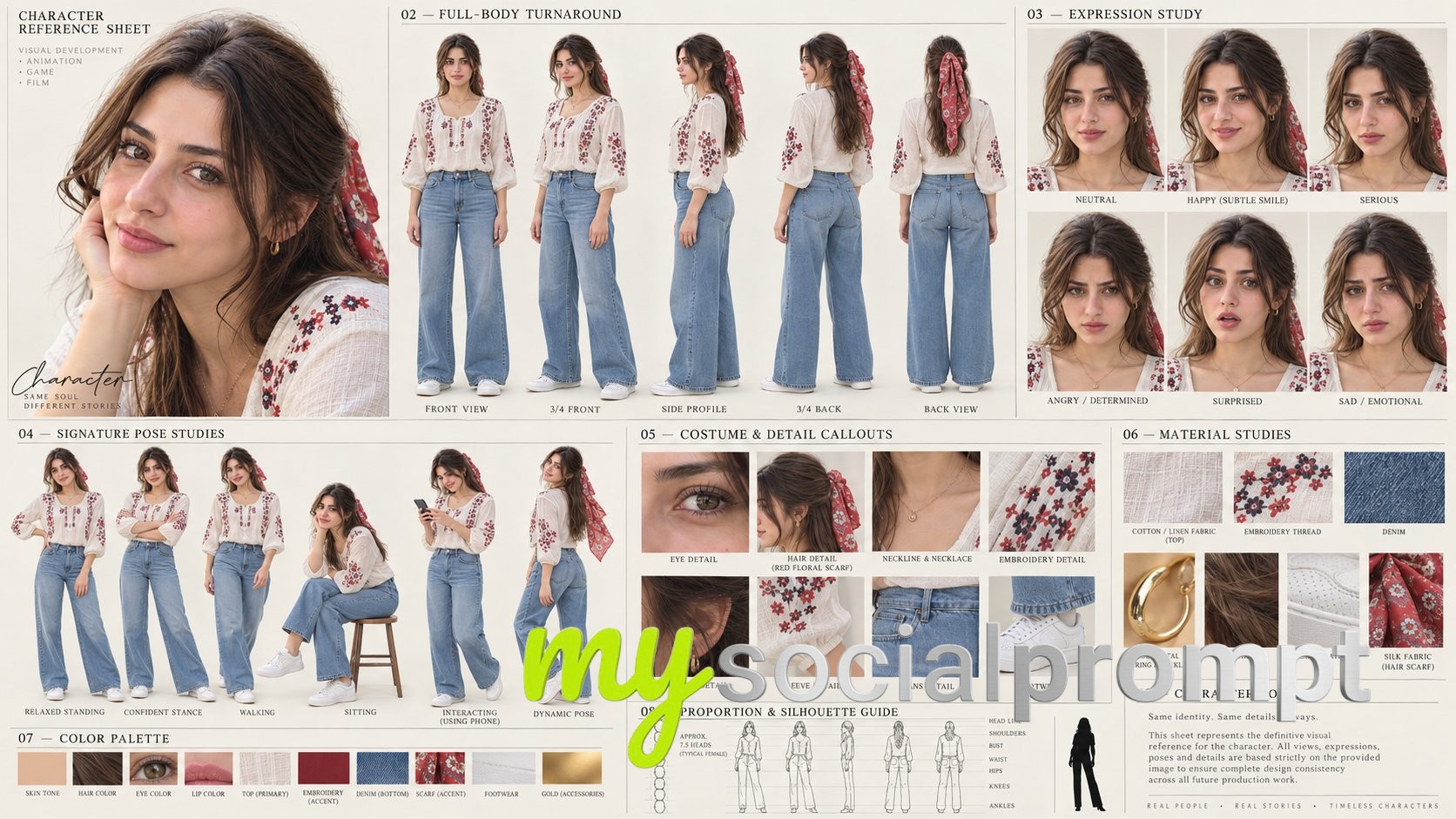 Studio Character Design Reference Sheet
