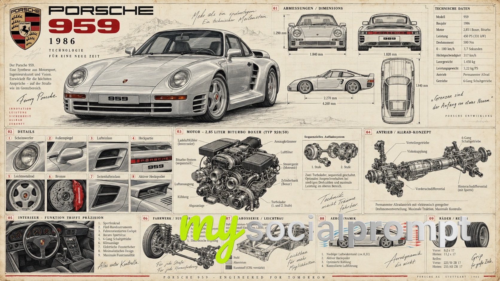 Vintage Supercar Engineering Poster Collection — image 3