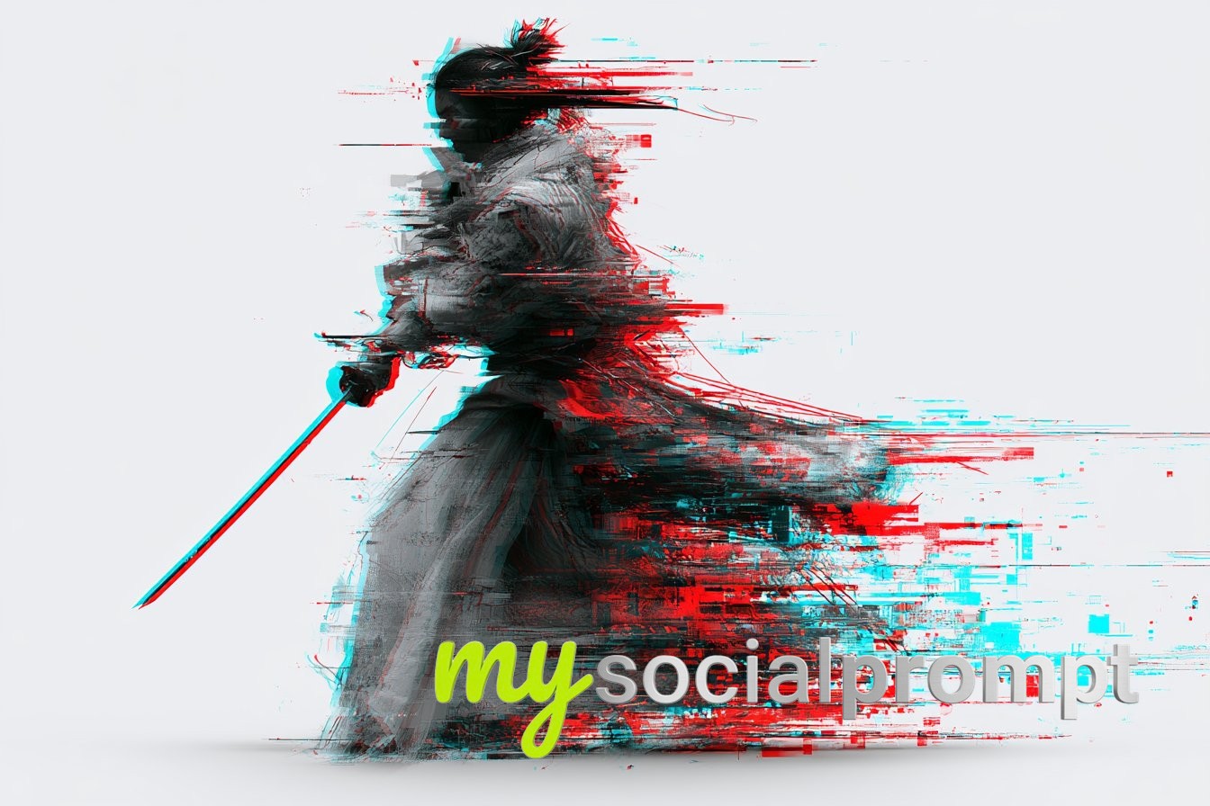 Neon Glitch Art Figures on White — image 2