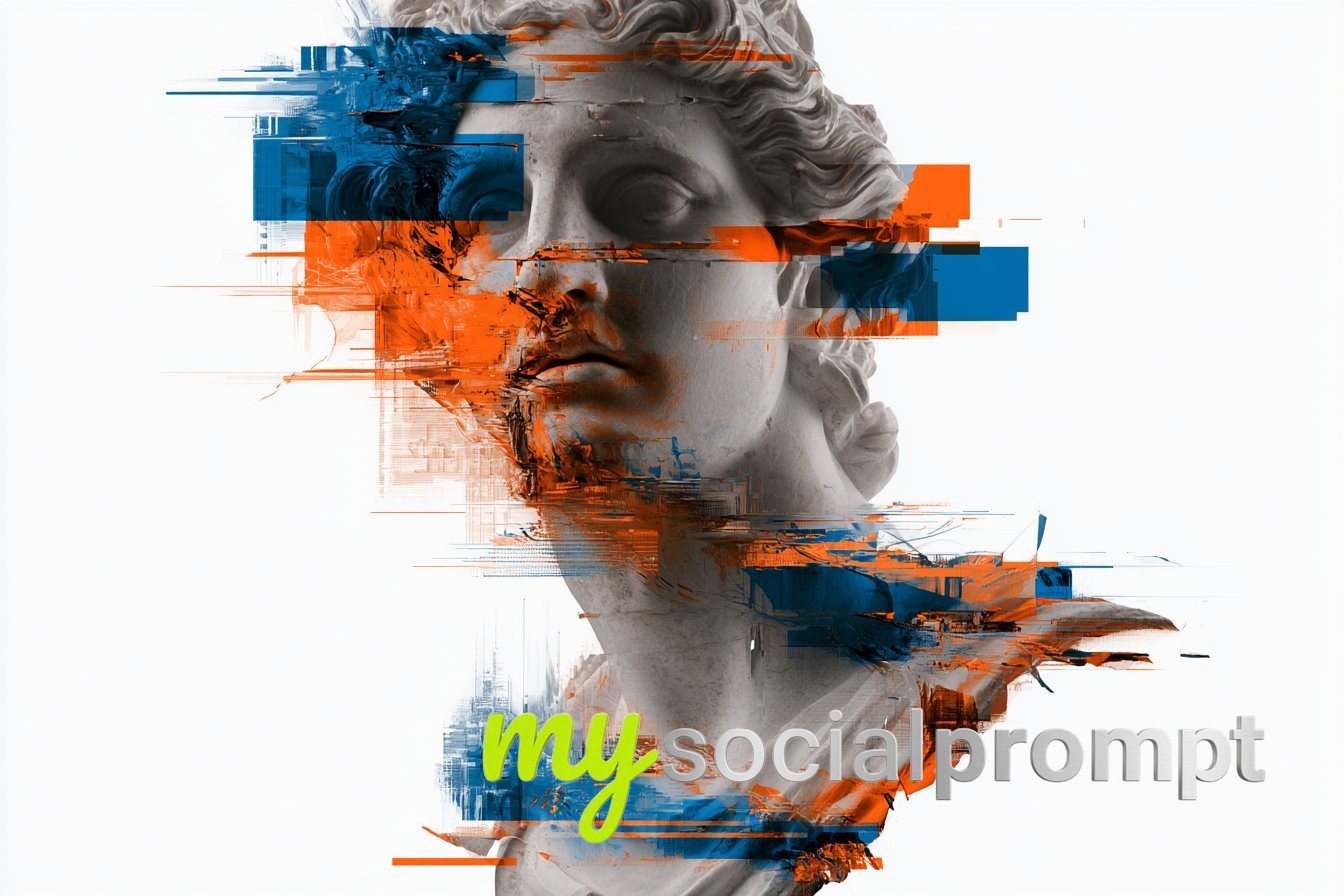 Neon Glitch Art Figures on White — image 4