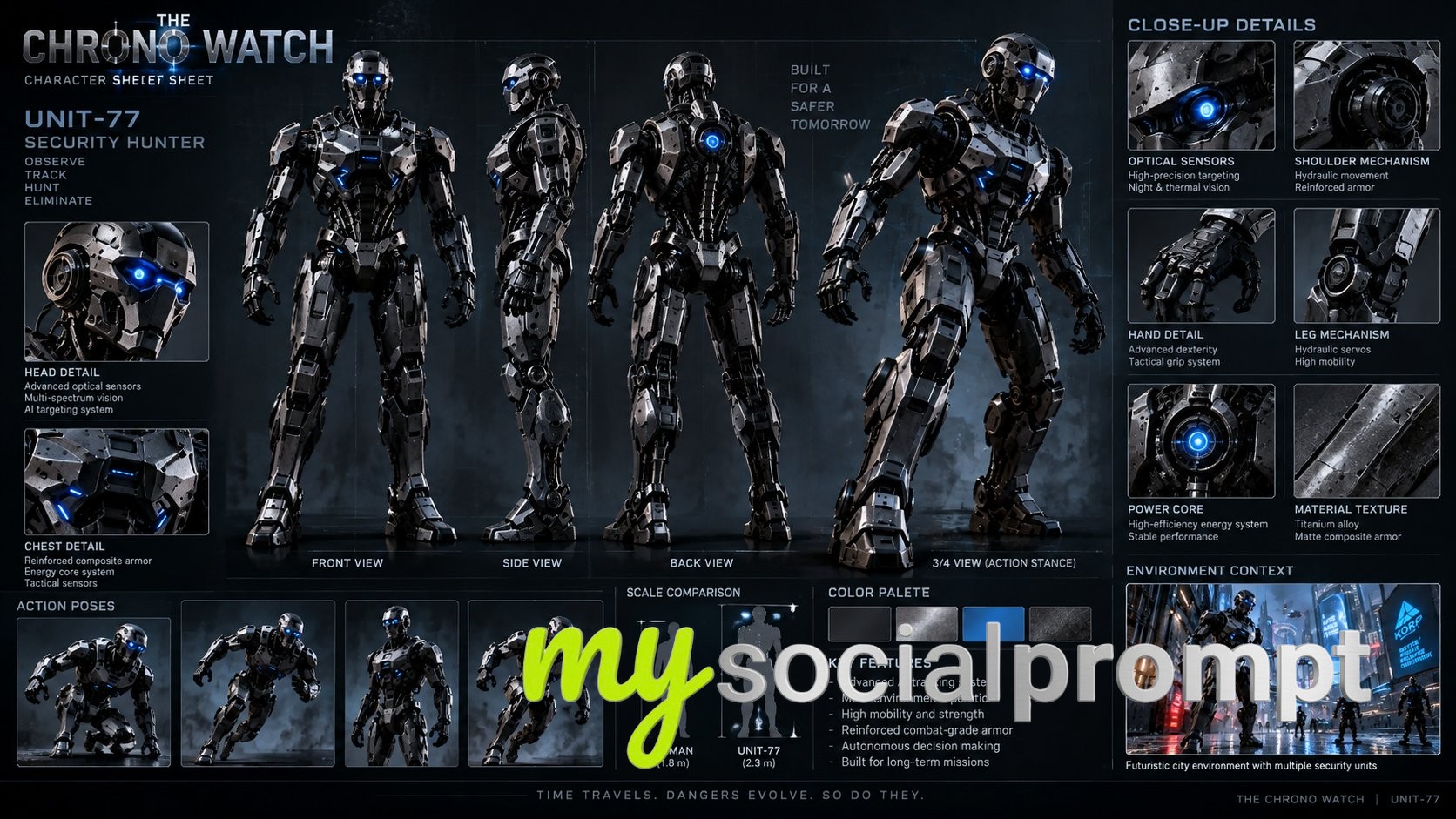 Cinematic Robot Security Hunter Character Sheet