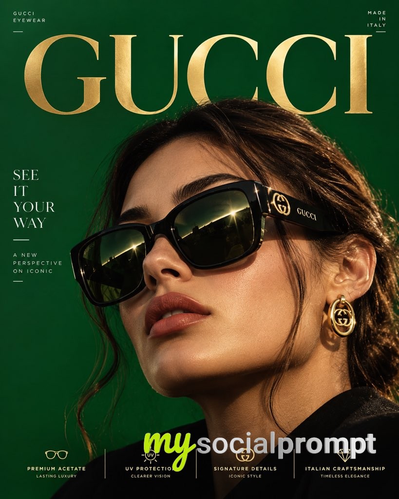Emerald Luxury Eyewear Fashion Poster