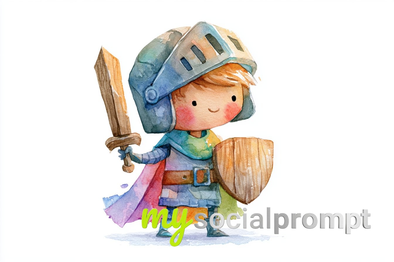 Whimsical Watercolor Storybook Characters on White — image 4