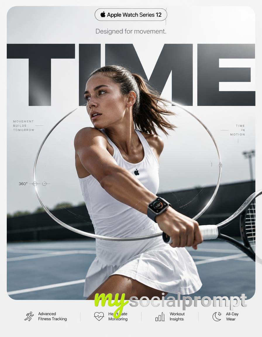 Apple Watch Sports Poster in Swiss Minimalism