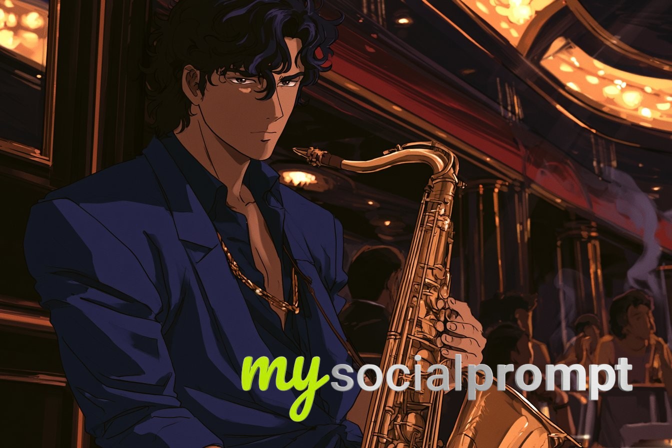 Retro Mafia Anime Noir in an Amber Lounge — image 2