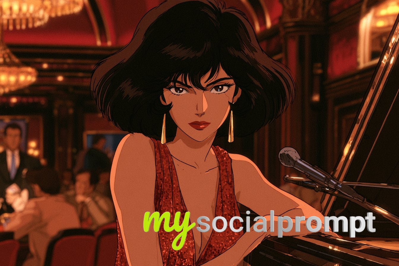 Retro Mafia Anime Noir in an Amber Lounge — image 3