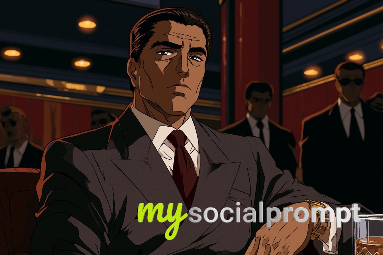 Retro Mafia Anime Noir in an Amber Lounge — image 4