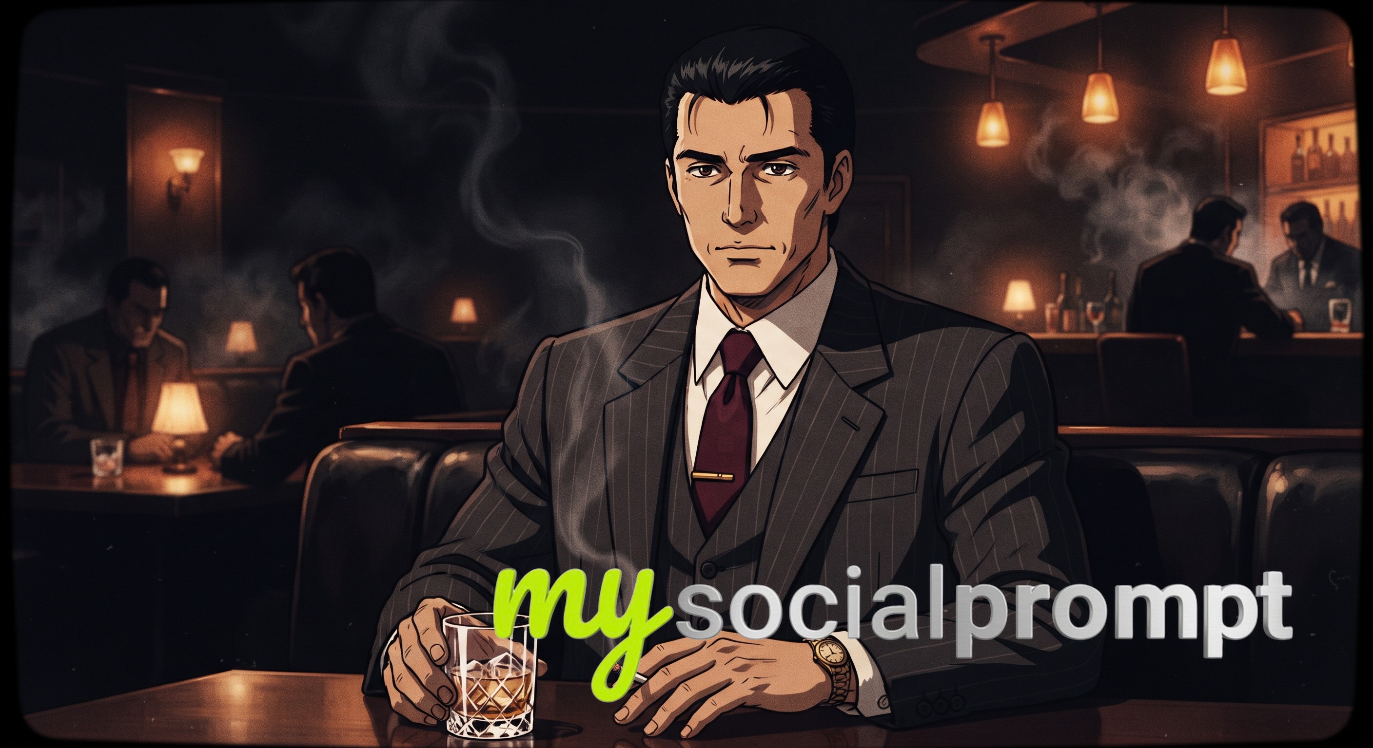 Retro Mafia Anime Noir in an Amber Lounge — image 5