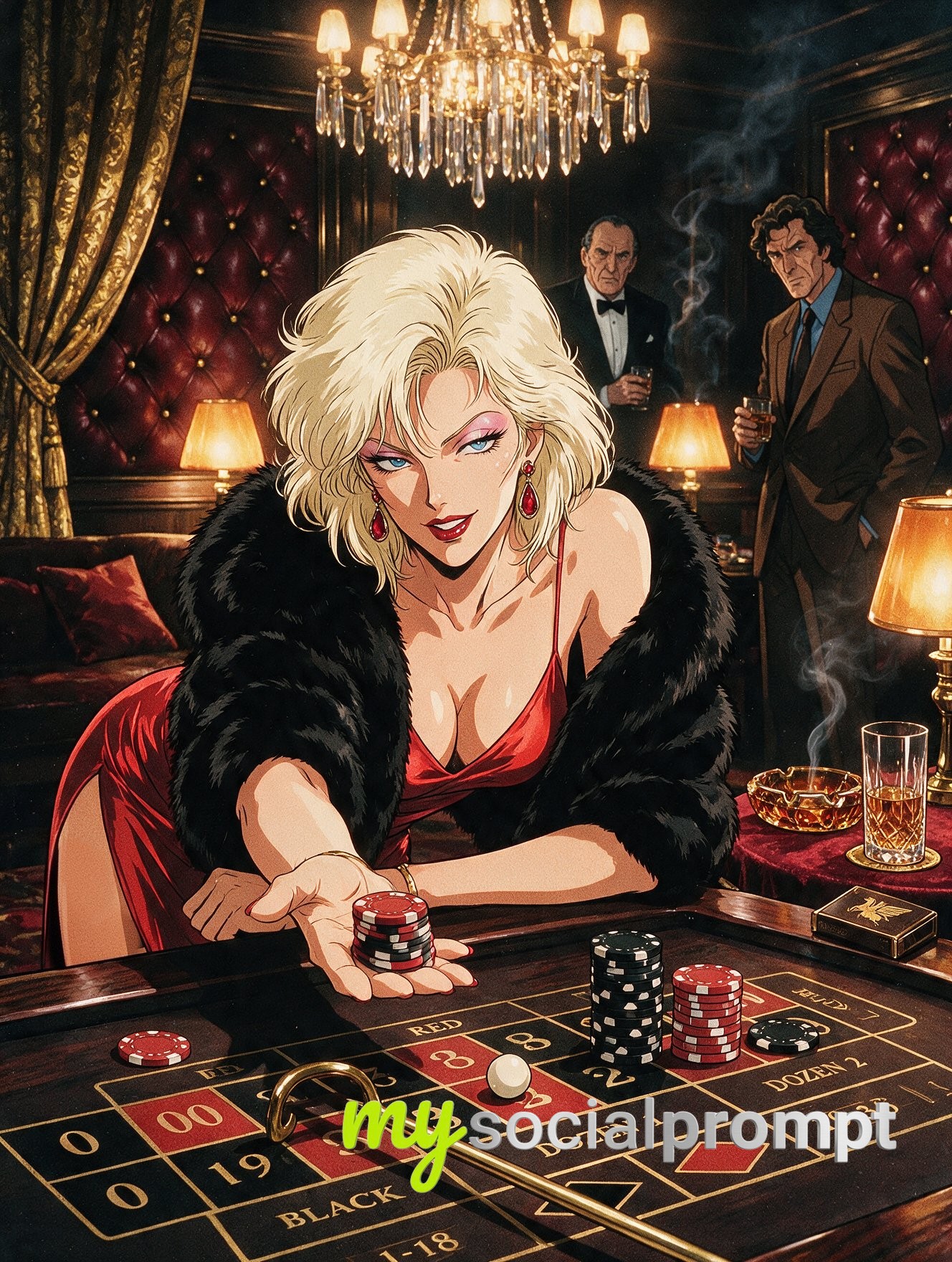Retro Mafia Anime Noir in an Amber Lounge — image 6