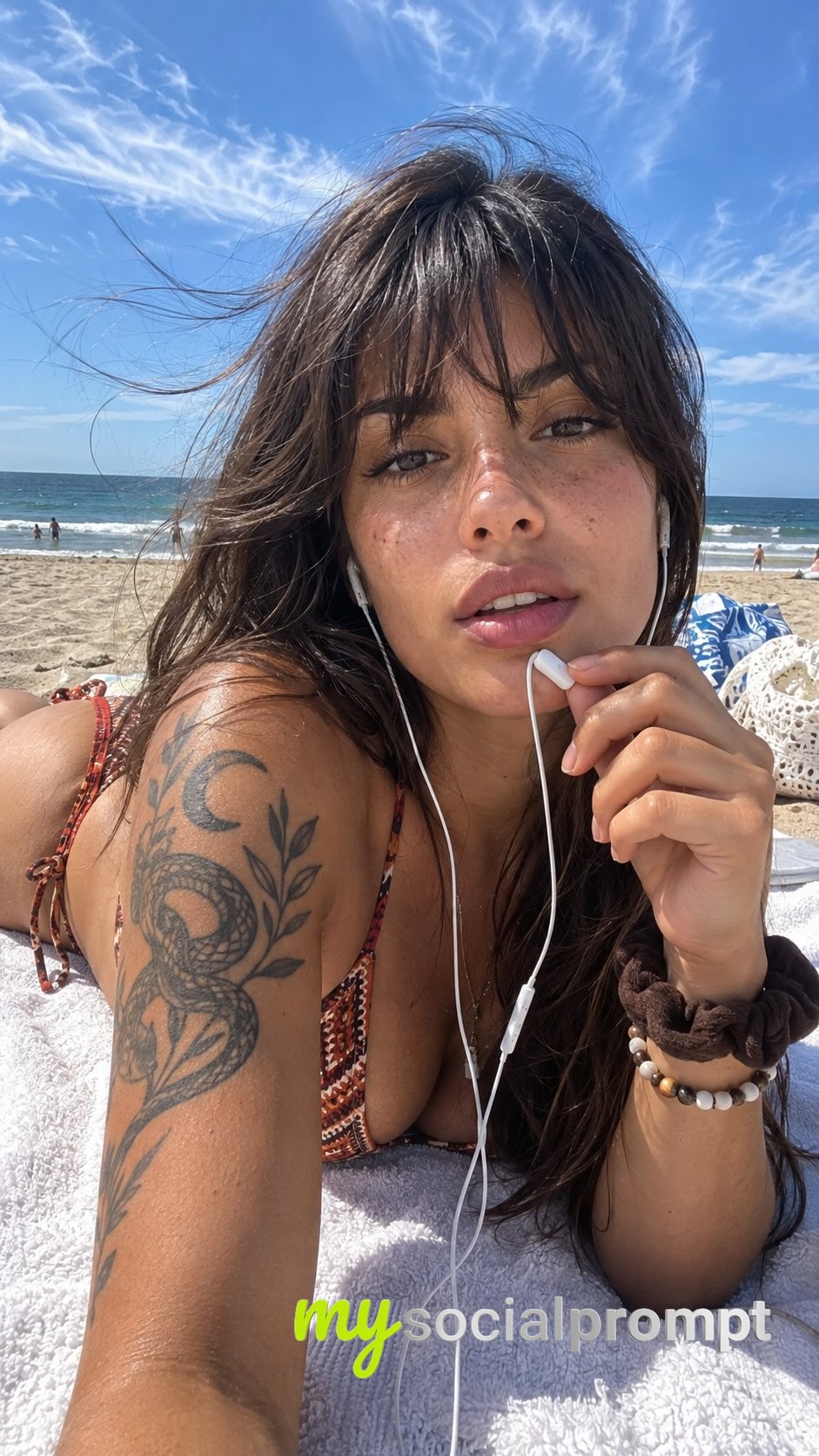 Sunny Beach Selfie With Wired EarPods