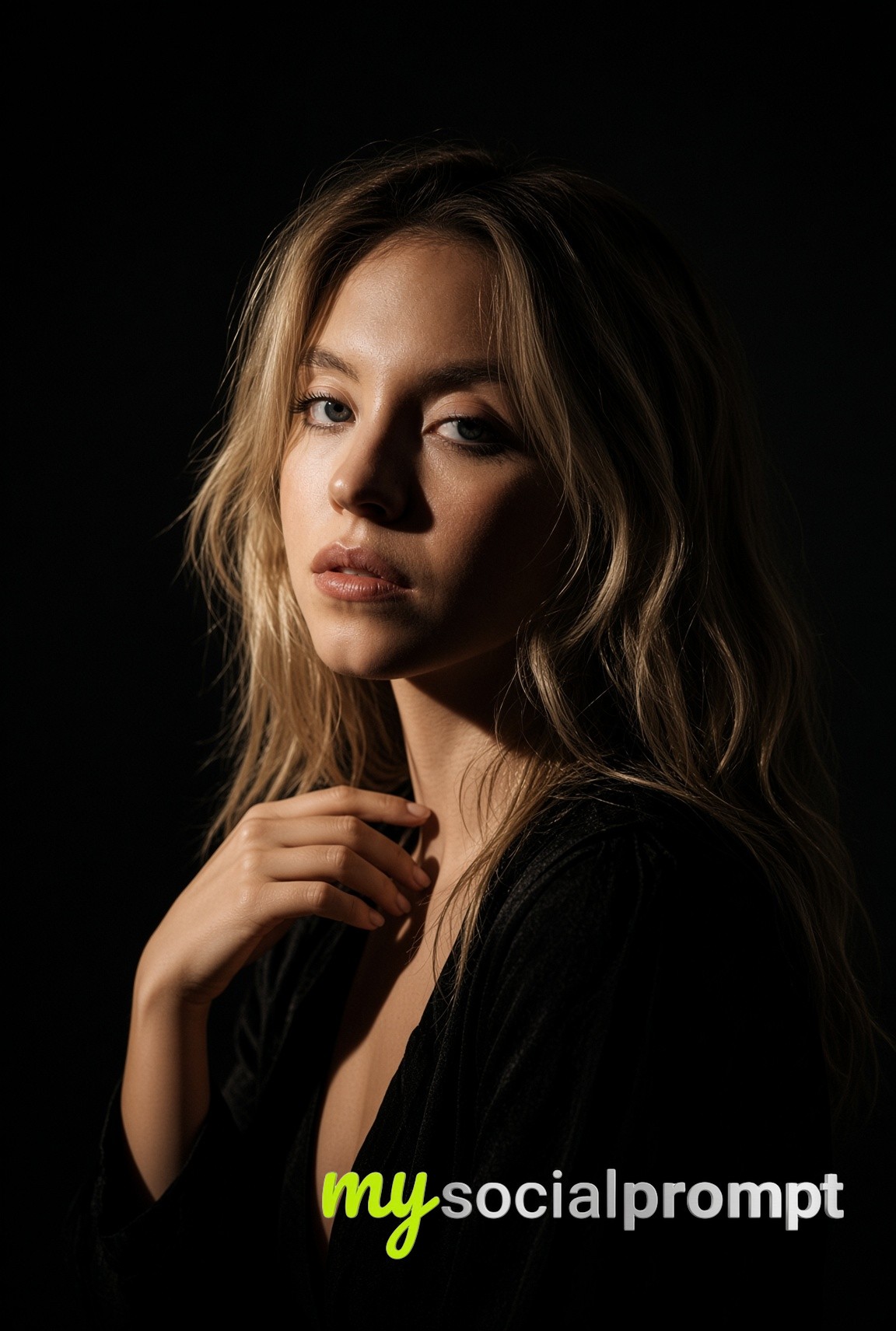 Dramatic Studio Portrait with Warm Rim Light image 2