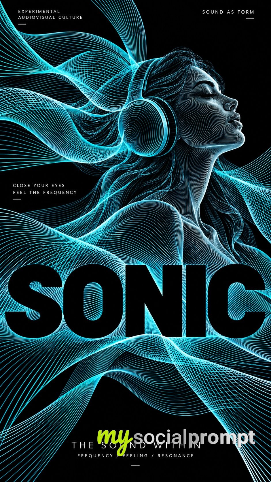 Fine-Line Parametric Portrait Editorial Poster image 3
