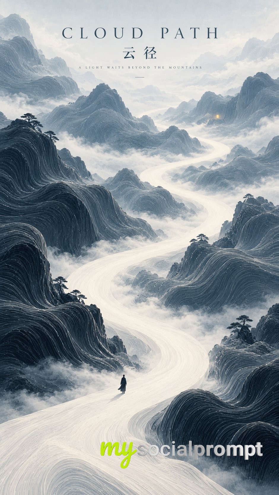 Flowing Contour Line Landscapes as Vertical Posters image 2