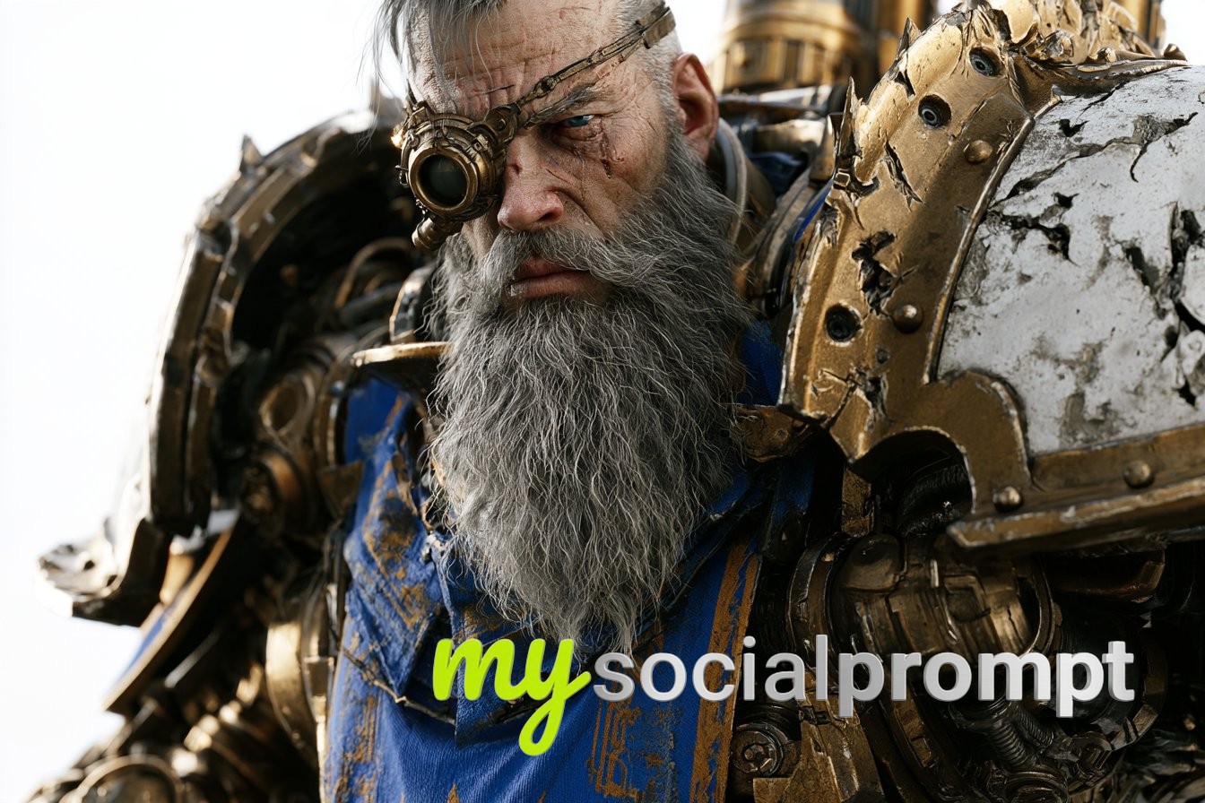 Battle-Worn Fantasy Adventurer in Robot Armor image 2